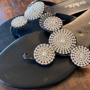 Black Rhinestone Sandal